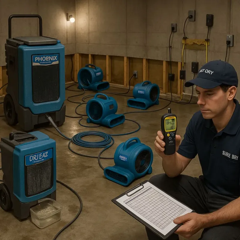 Structural Drying and Dehumidification process in West Haven, UT